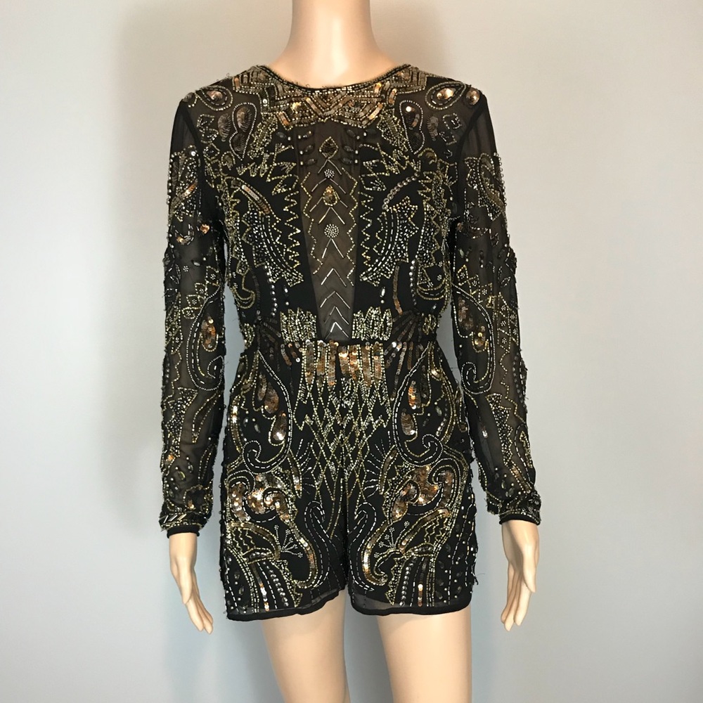 ASOS Embellished Beaded Playsuit Romper - Picture 1 of 8